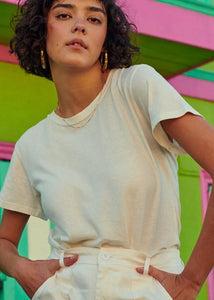 Jungmaven - Cropped Lorel Tee in Coyote