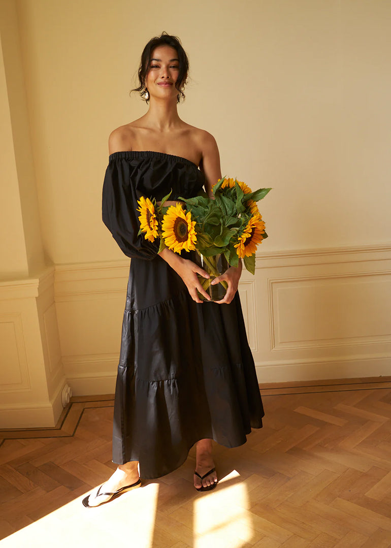 LAASSO - Lorie Dress in Black Cotton