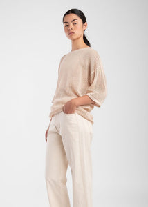 Micaela Greg - Lattice Tee in Cream
