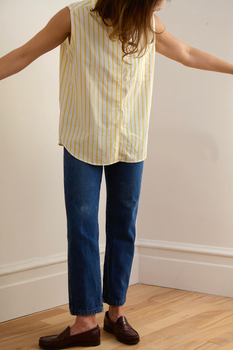 Vintage Sleeveless Collared Shirt