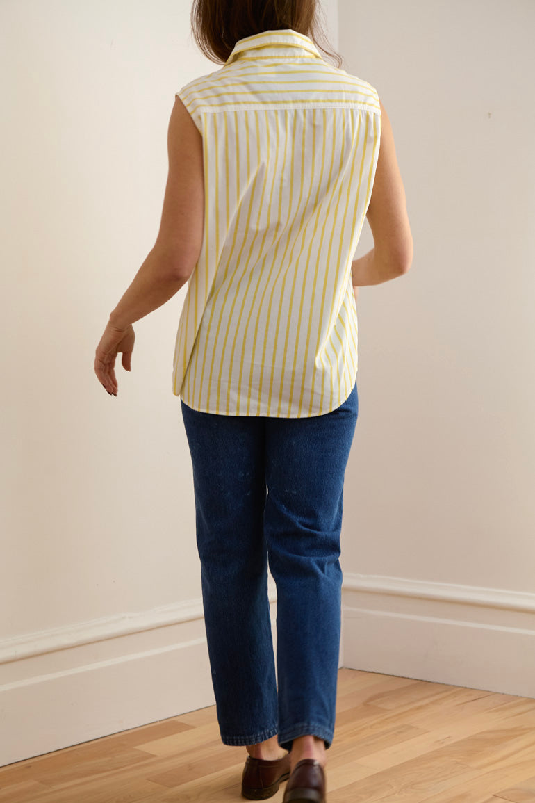 Vintage Sleeveless Collared Shirt