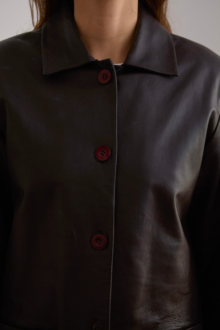 Vintage Brown Leather Jacket