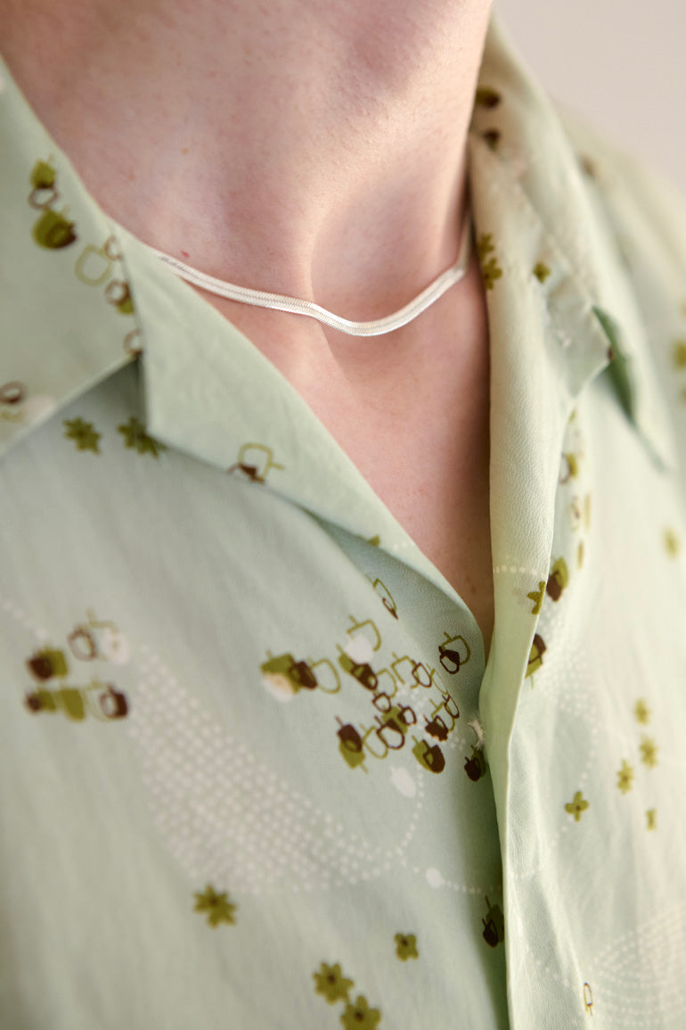 Vintage Sage Green Silk Blouse