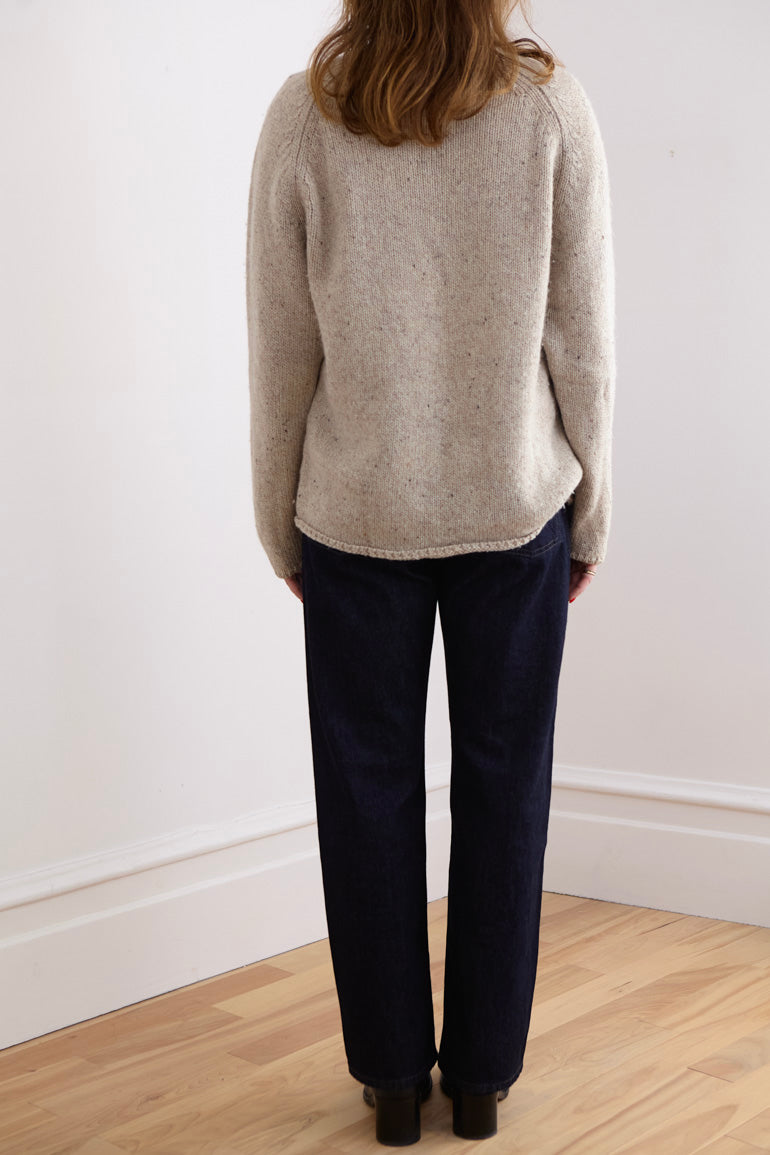 Oatmeal Woolwich Wool V-Neck Sweater