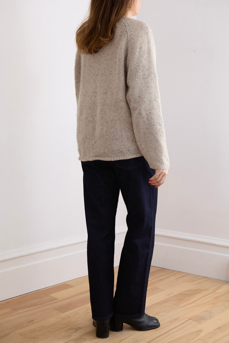 Oatmeal Woolwich Wool V-Neck Sweater