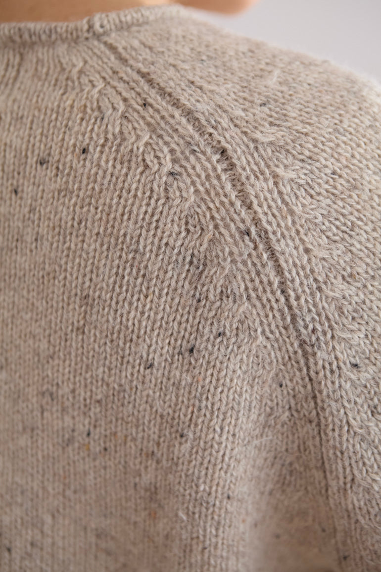 Oatmeal Woolwich Wool V-Neck Sweater