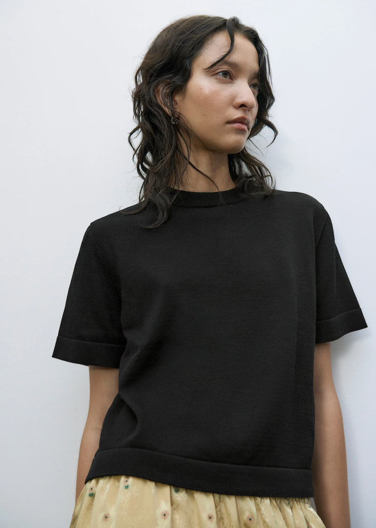 Cordera - Cotton T-Shirt  in Black
