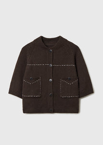 Cordera - Cotton Stitched Top in Brown