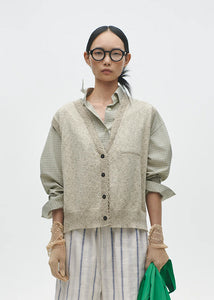 Cordera - Flecked Cotton Waistcoat in Natural