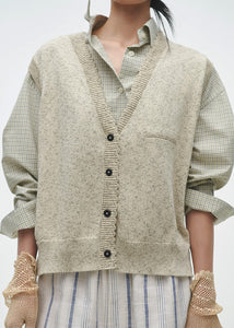 Cordera - Flecked Cotton Waistcoat in Natural