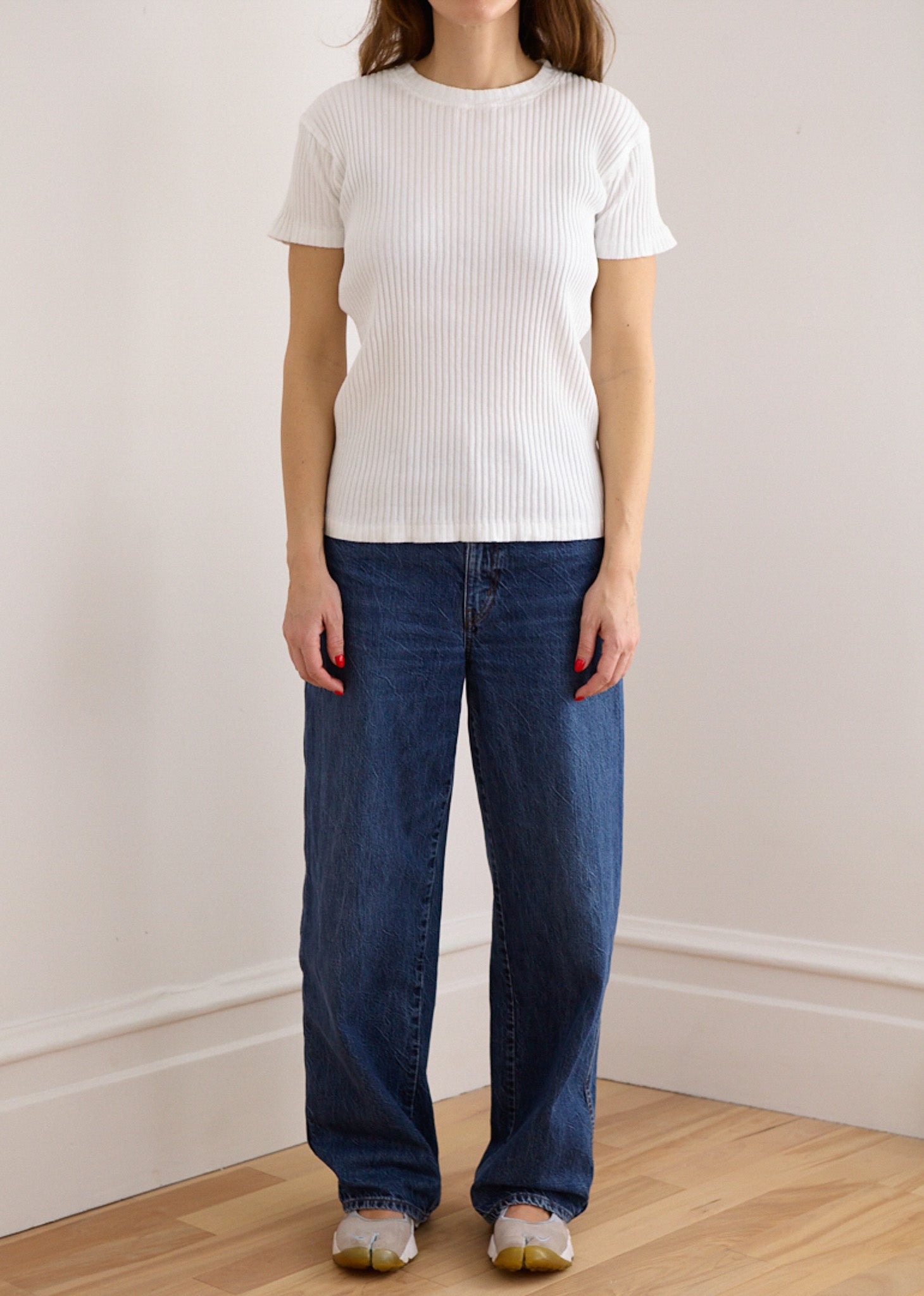 Large Ribbed Cotton T-Shirt