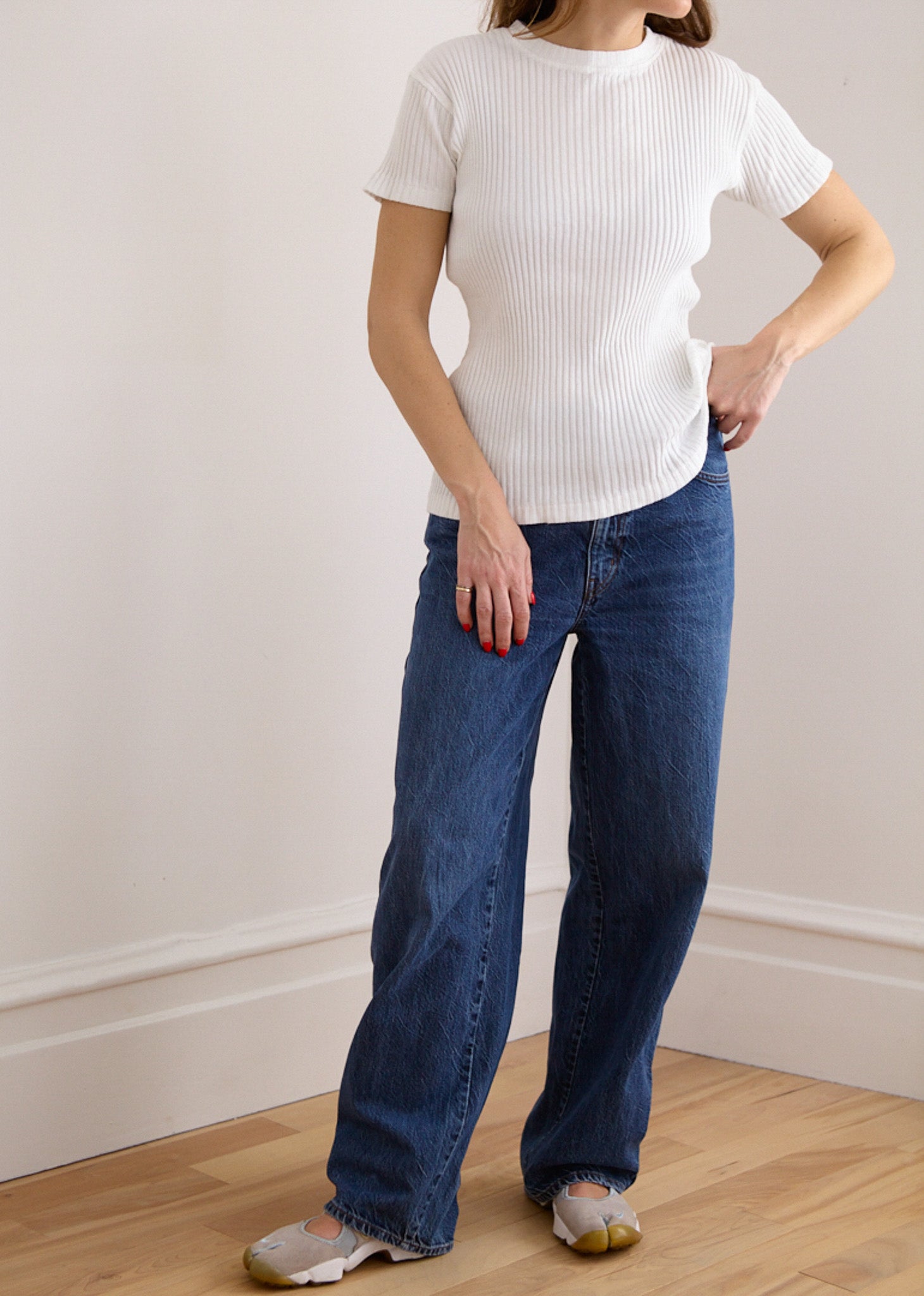 Large Ribbed Cotton T-Shirt