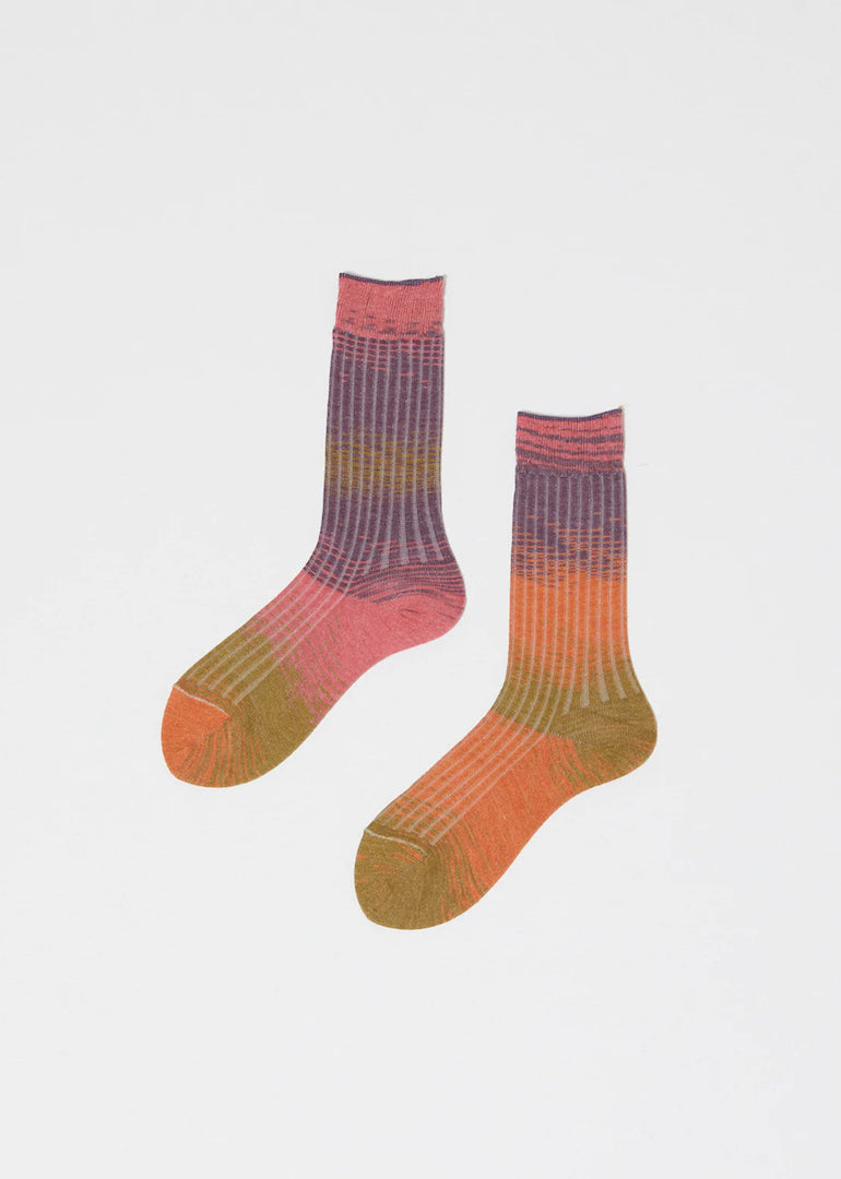 Atelier Delphine - Japanese Ribbed Kasuri Socks - Nairobi