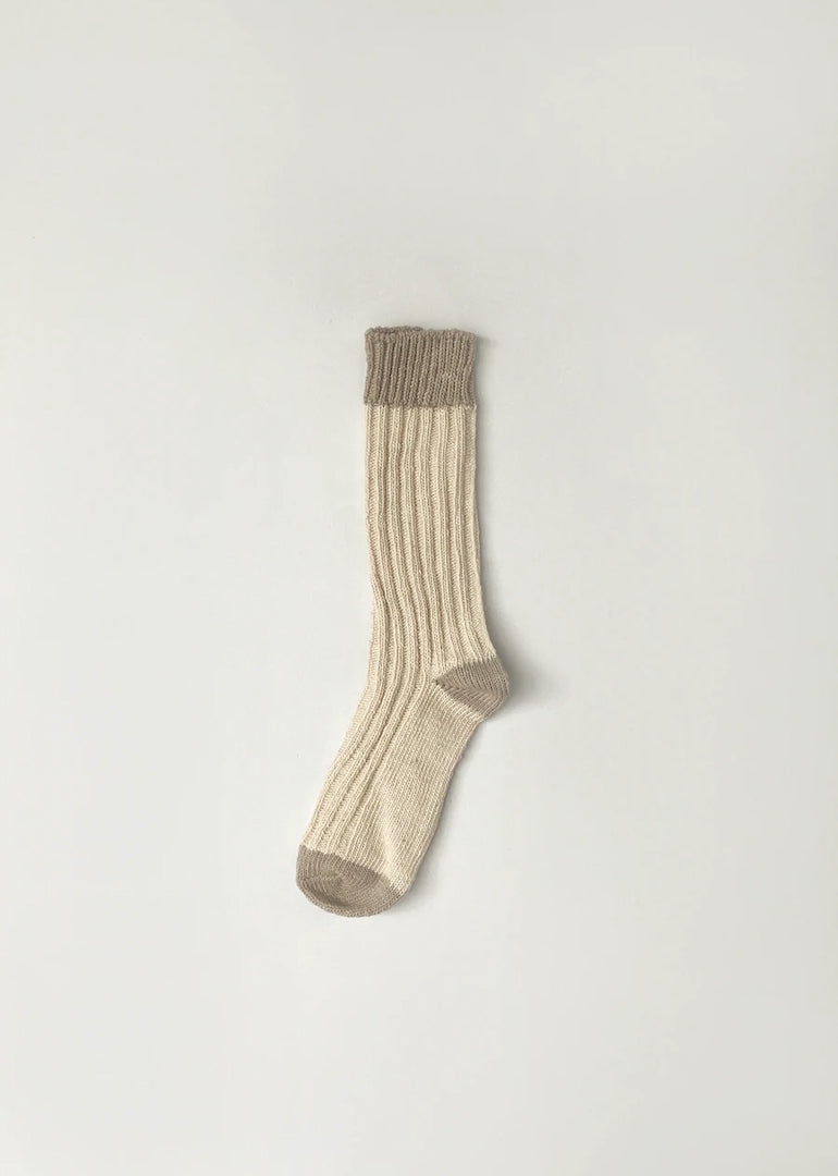 Deiji Studios - The Woven Sock in Cream and Natural