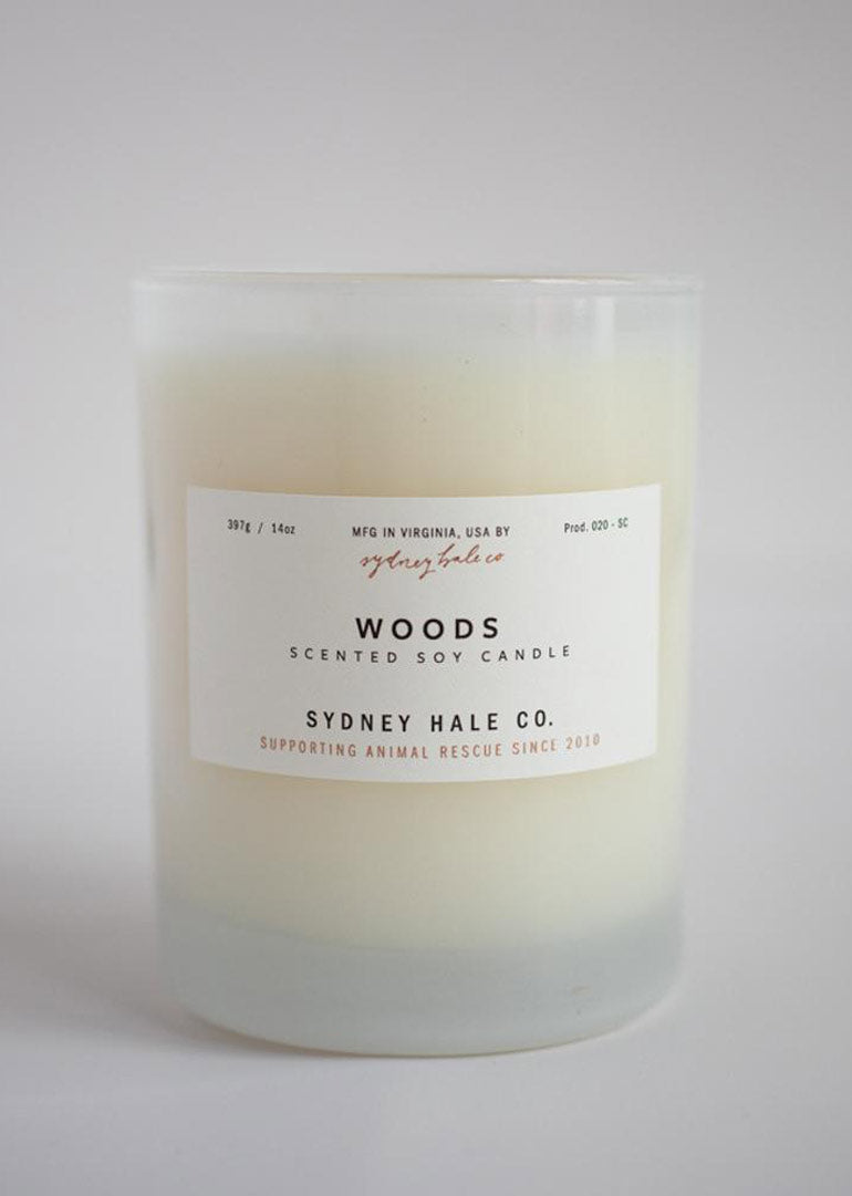 Sydney Hale Co. Candle in Woods, Woodsmoke + Amber, Coastal Juniper, Fir + Blue Sage, Tobacco + Sandalwood, Aloeswood or Shiso +Cedar