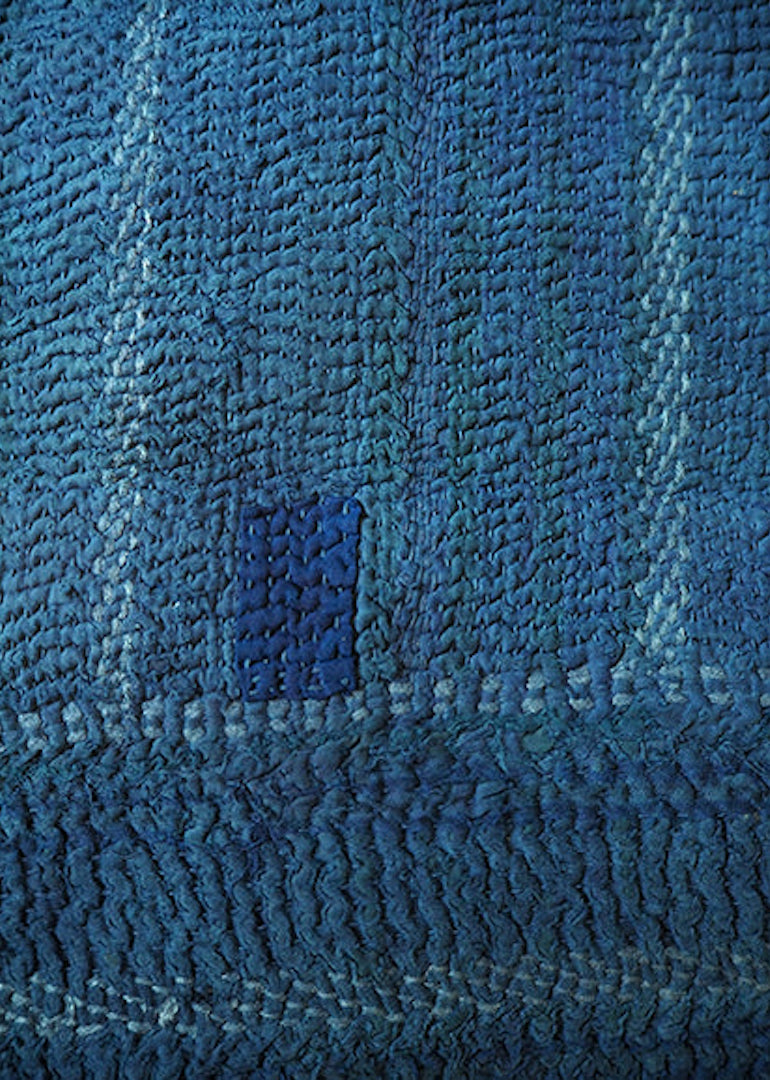 Vintage Kantha Quilt in Indigo